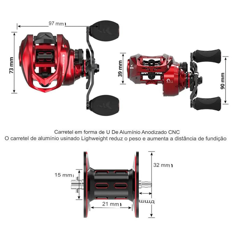 Carretilha de Pesca Pescando Online Spartacus II | KASTKING – 8KG de Drag - Pescando Online